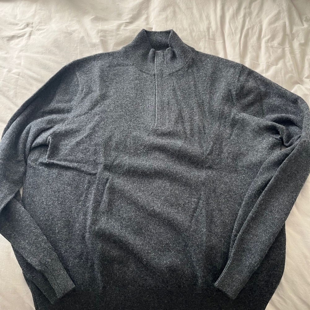 Todd Snyder New York cashmere quarter zip sweater size XL